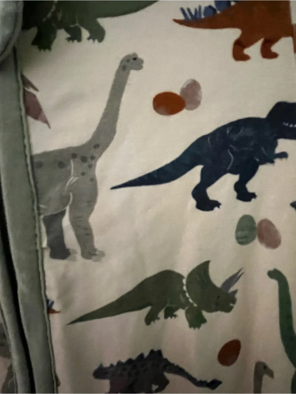 Angel Dear White Multi Dinosaur Print 2-Way Zipper Footie